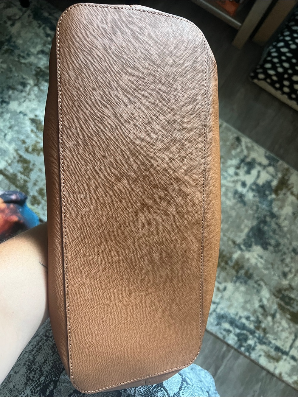 Michael Kors Cognac Leather Tote with Gold Hardware - Picture 4 of 5